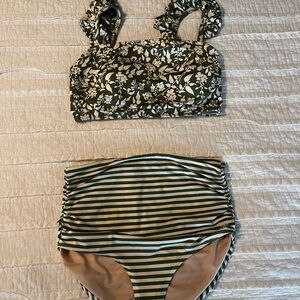 Albion sage green and white bikini